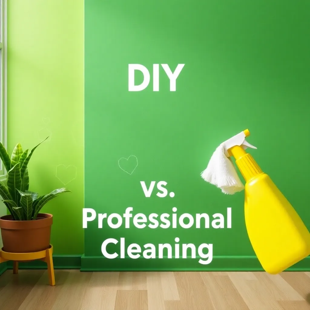 DIY vs. Professional Cleaning with green color scheme