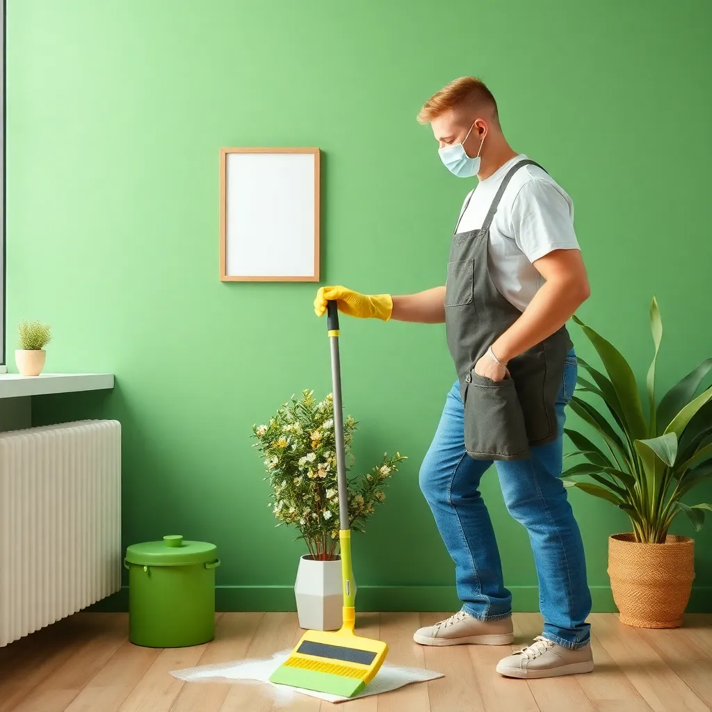 Professional cleaning for allergies with green color scheme