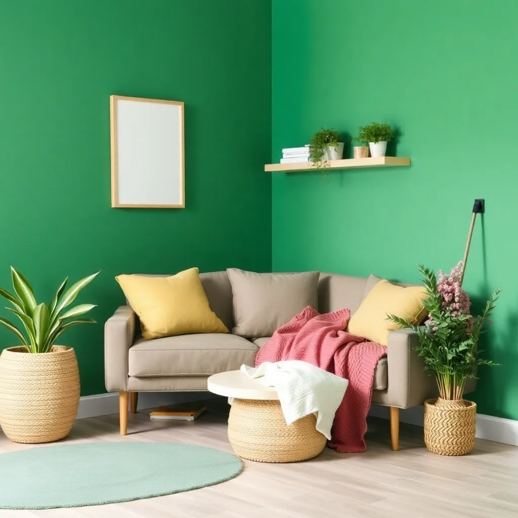 Deep cleaning a home with green color scheme